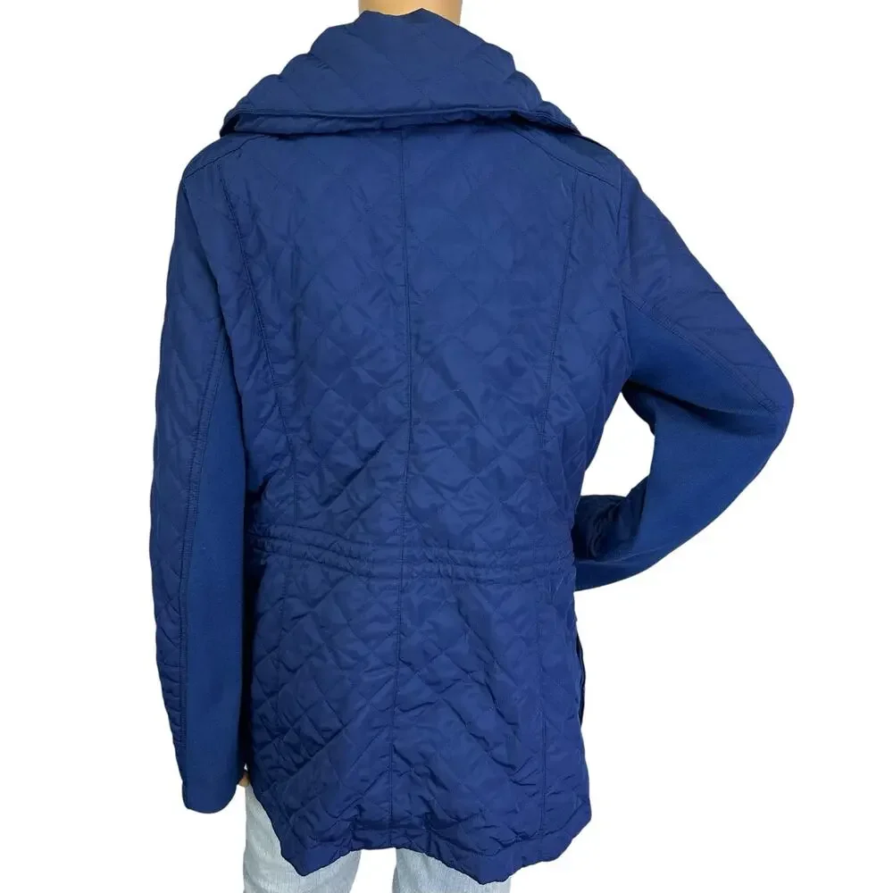 BCBGeneration Quilted Puffer Coat Royal Blue Jacket Size L